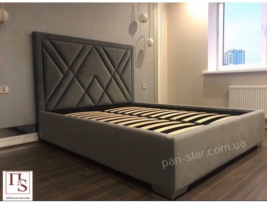 Мягкая двуспальная кровать Геометрия