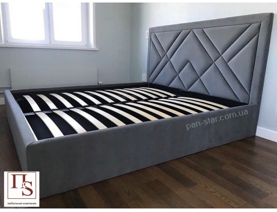 Мягкая двуспальная кровать Геометрия